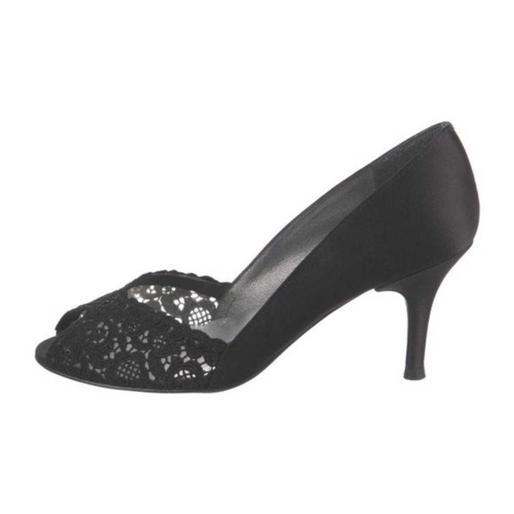 STUART WEITZMAN Lace/Satin Peep Toe Pumps Size 9 - Picture 7 of 7